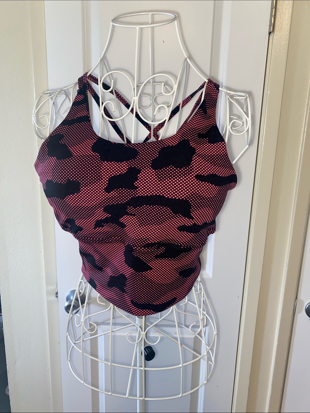 No Boundaries Burgundy & Black Strappy Sports Cami